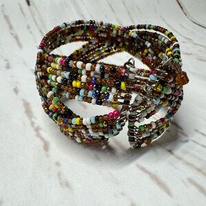 Handmade Multicolor Seed Bead Wrap Bracelet — Women Jewelry